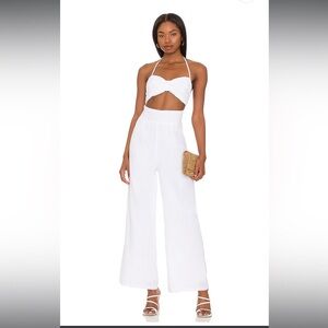 SNDYS. x REVOLVE Boat Linen Jumpsuit in White